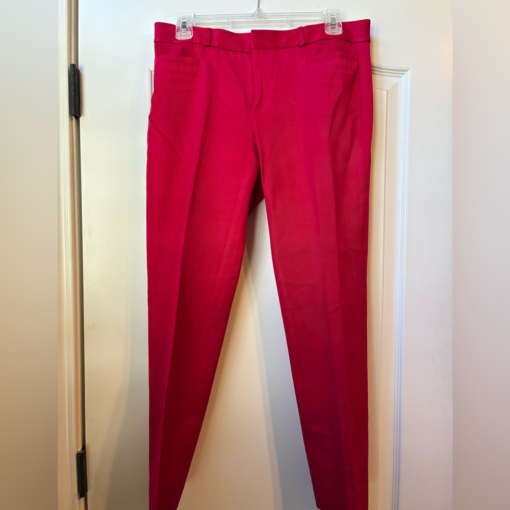 Banana Republic Women's Candy Red Straight Leg Trousers